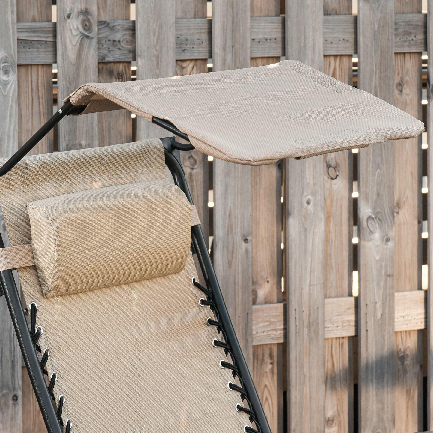 Outsunny Outdoor Folding Rocking Chair - Beige - ALL4U RETAILER LTD