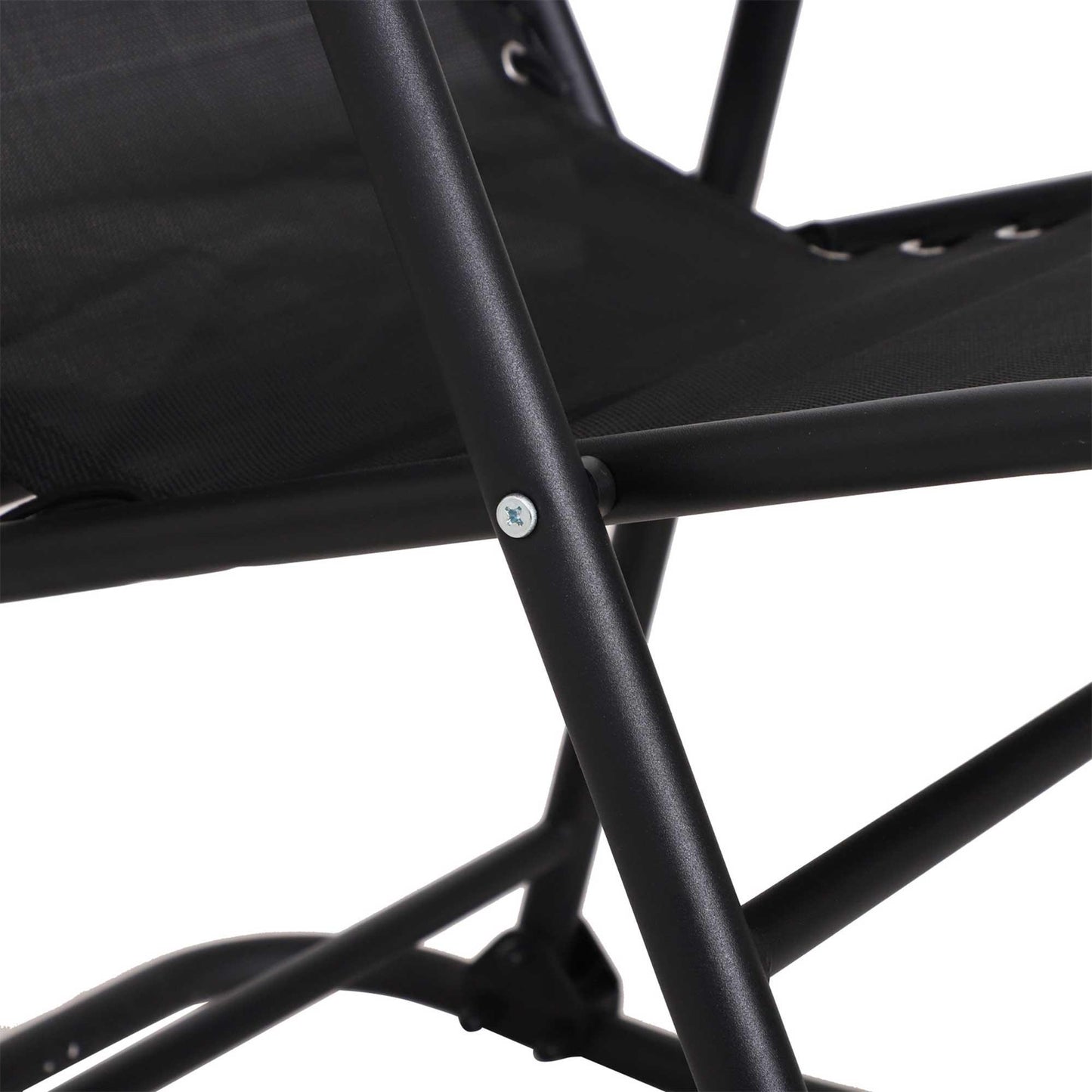 Outsunny Outdoor Folding Rocking Chair - Black - ALL4U RETAILER LTD