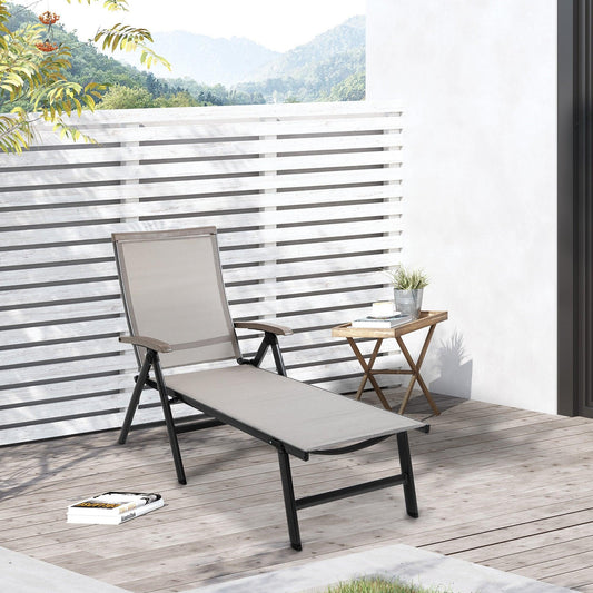 Outsunny Outdoor Folding Sun Lounger - ALL4U RETAILER LTD