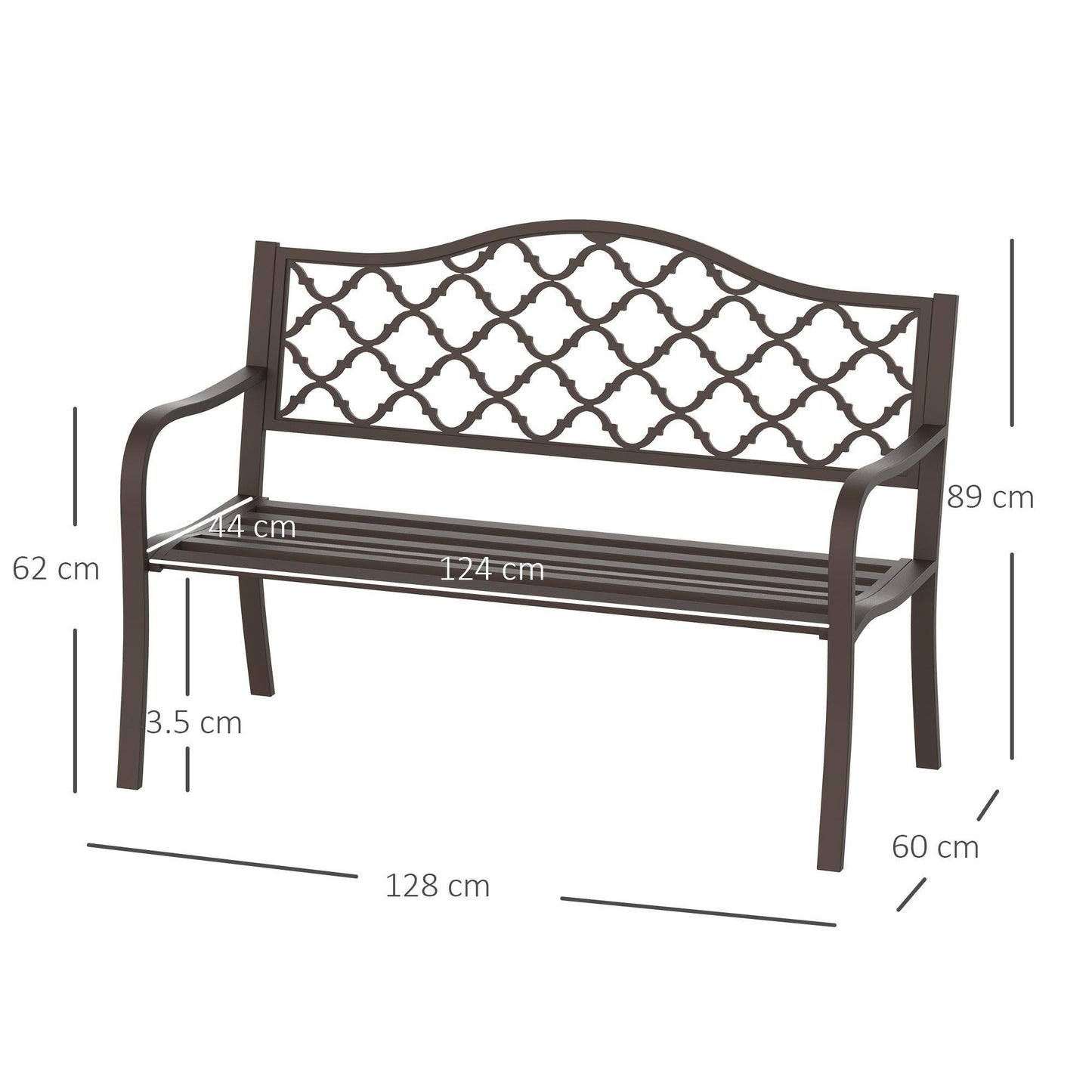 Outsunny Outdoor Garden Bench, Antique Style, Brown - ALL4U RETAILER LTD