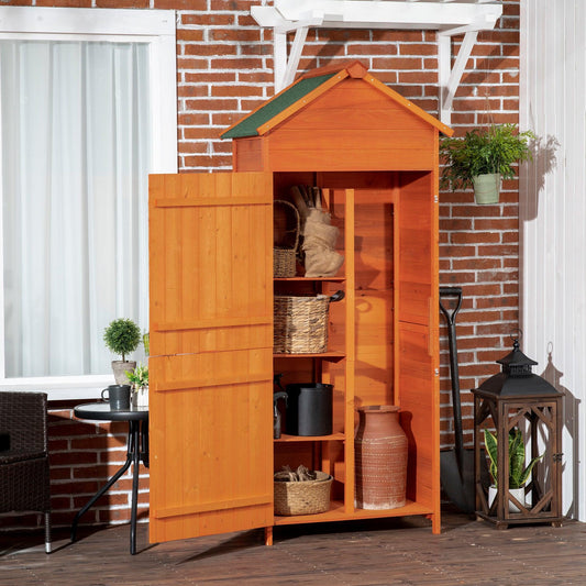 Outsunny Outdoor Garden Shed - Teak Finish - ALL4U RETAILER LTD