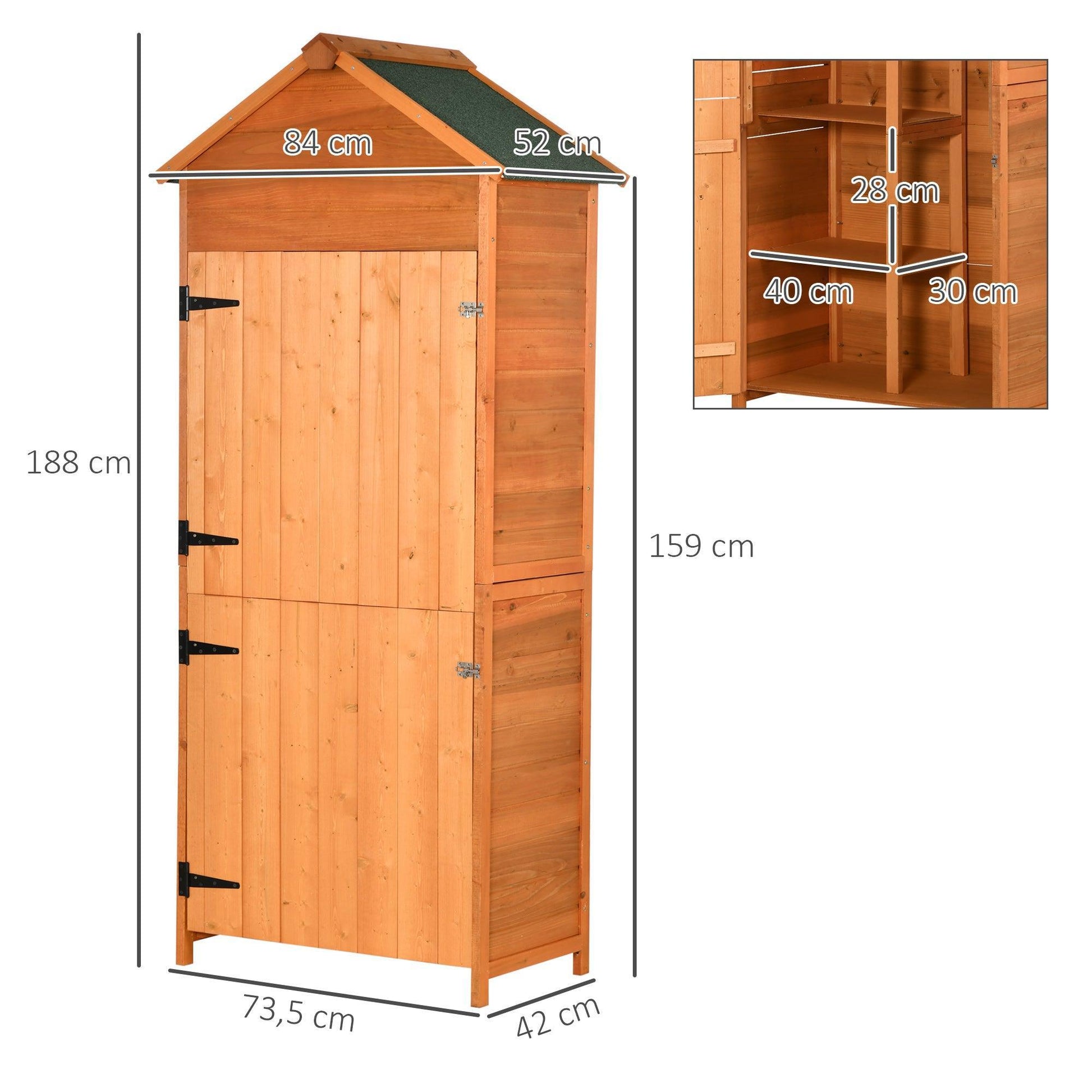 Outsunny Outdoor Garden Shed - Teak Finish - ALL4U RETAILER LTD