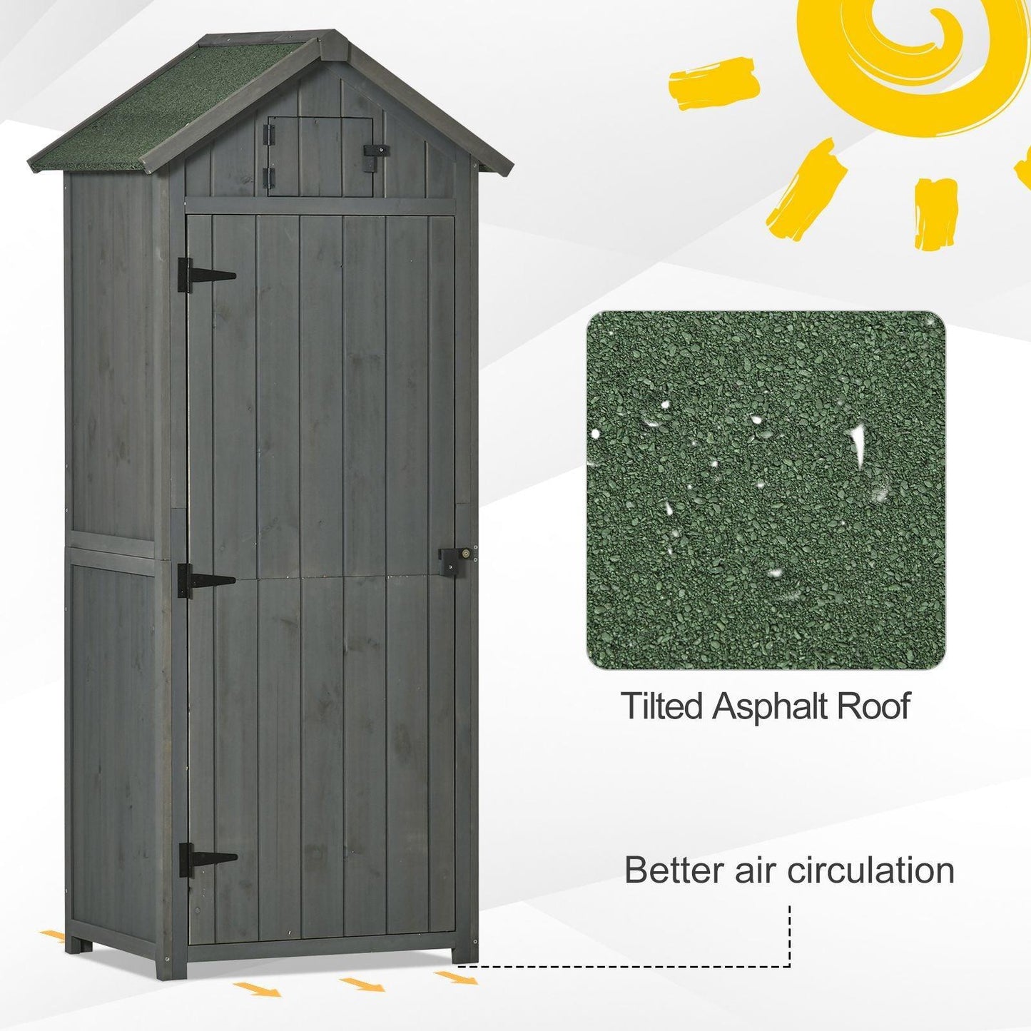 Outsunny Outdoor Garden Storage Cabinet - Simplified and Spacious - ALL4U RETAILER LTD