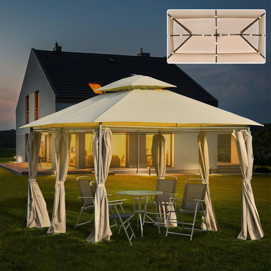 Outsunny Outdoor Gazebo Canopy - Khaki - ALL4U RETAILER LTD