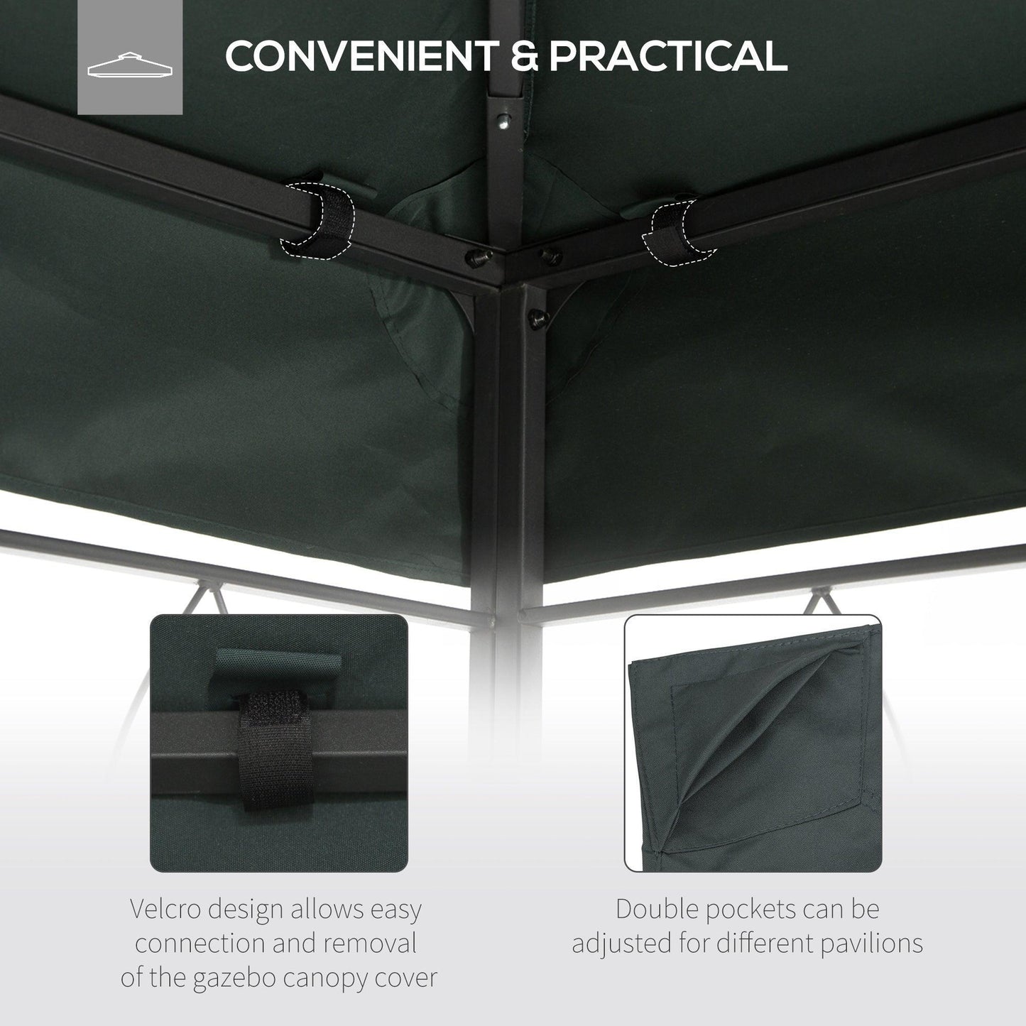 Outsunny Outdoor Gazebo Roof Canopy - 3x4m, Deep Grey - ALL4U RETAILER LTD