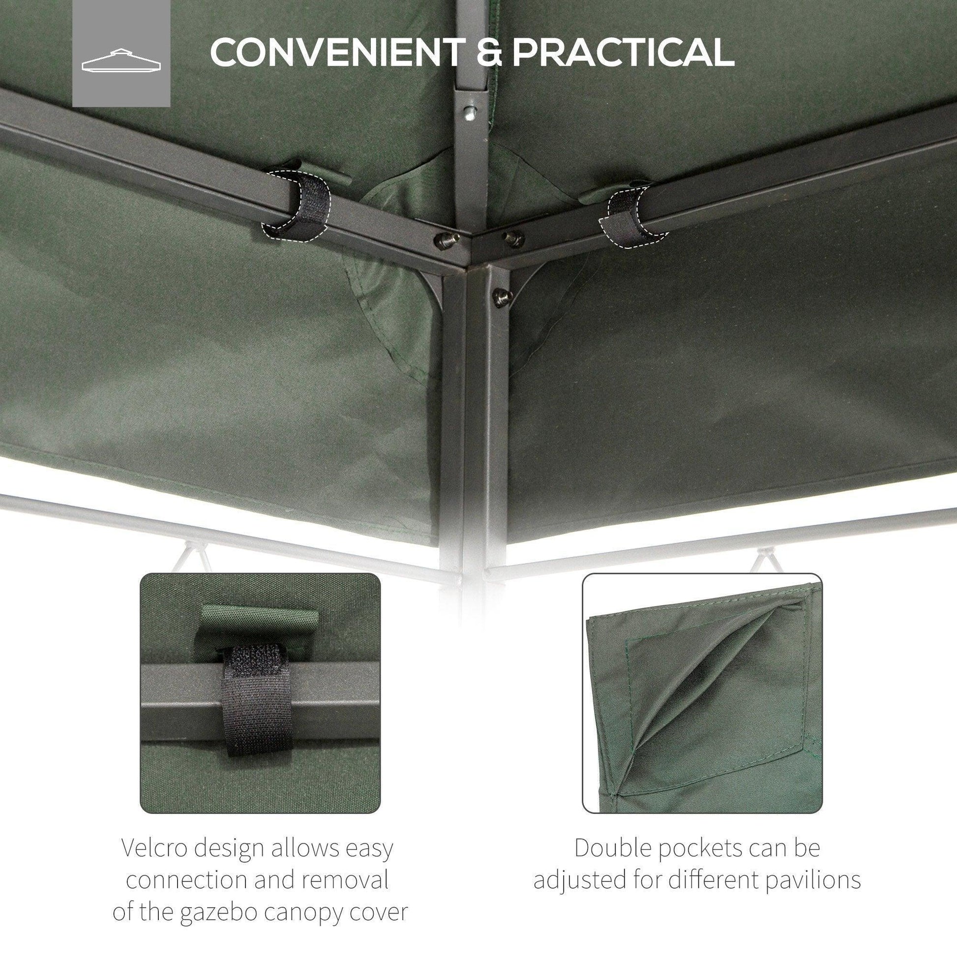 Outsunny Outdoor Gazebo Roof Canopy - 3x4m, Deep Grey - ALL4U RETAILER LTD