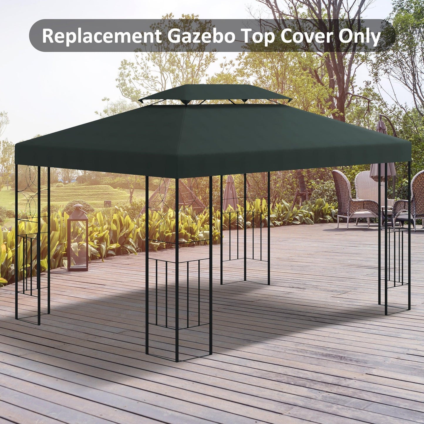 Outsunny Outdoor Gazebo Roof Canopy - 3x4m, Deep Grey - ALL4U RETAILER LTD