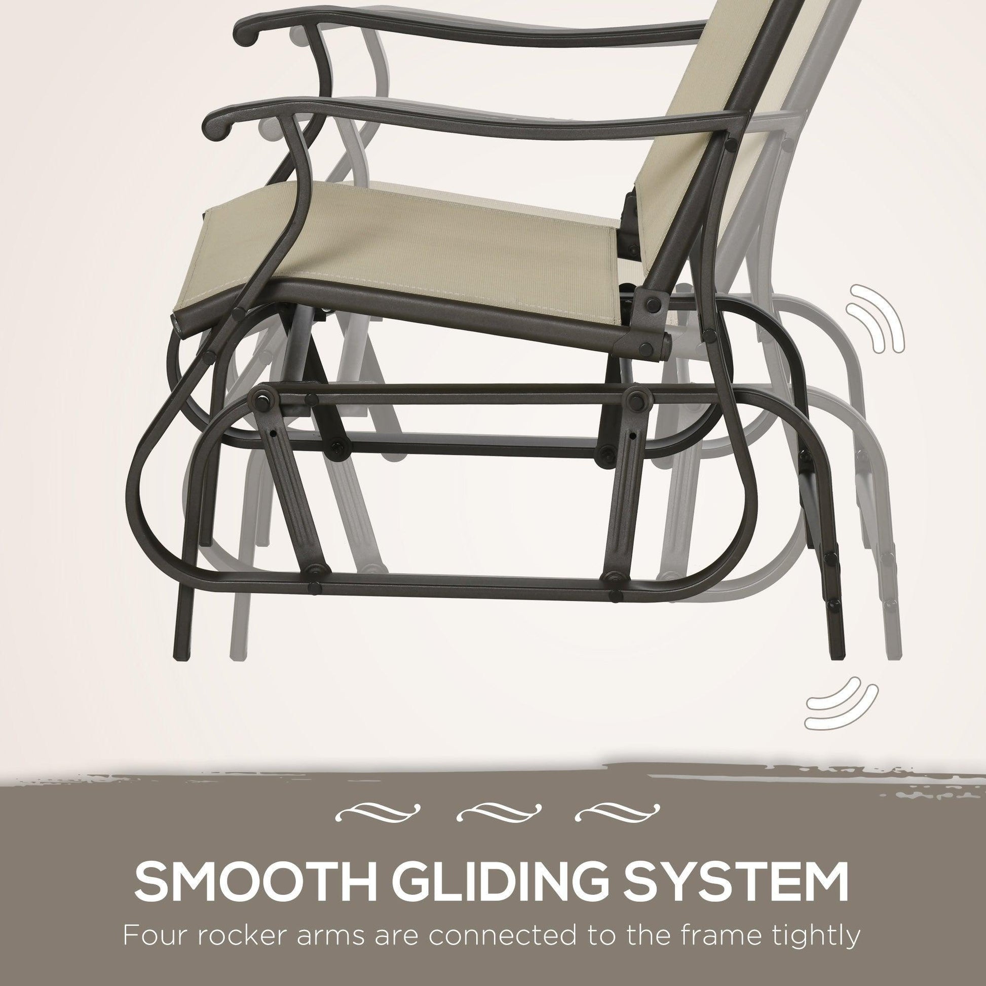 Outsunny Outdoor Gliding Chair Set with Armchairs & Table - ALL4U RETAILER LTD