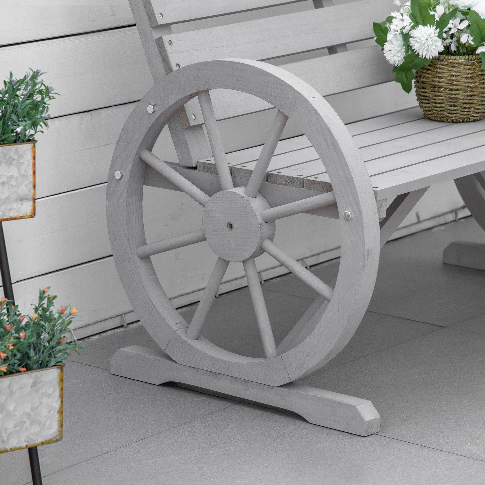 Outsunny Outdoor Grey Garden Bench - 2 Seater - ALL4U RETAILER LTD