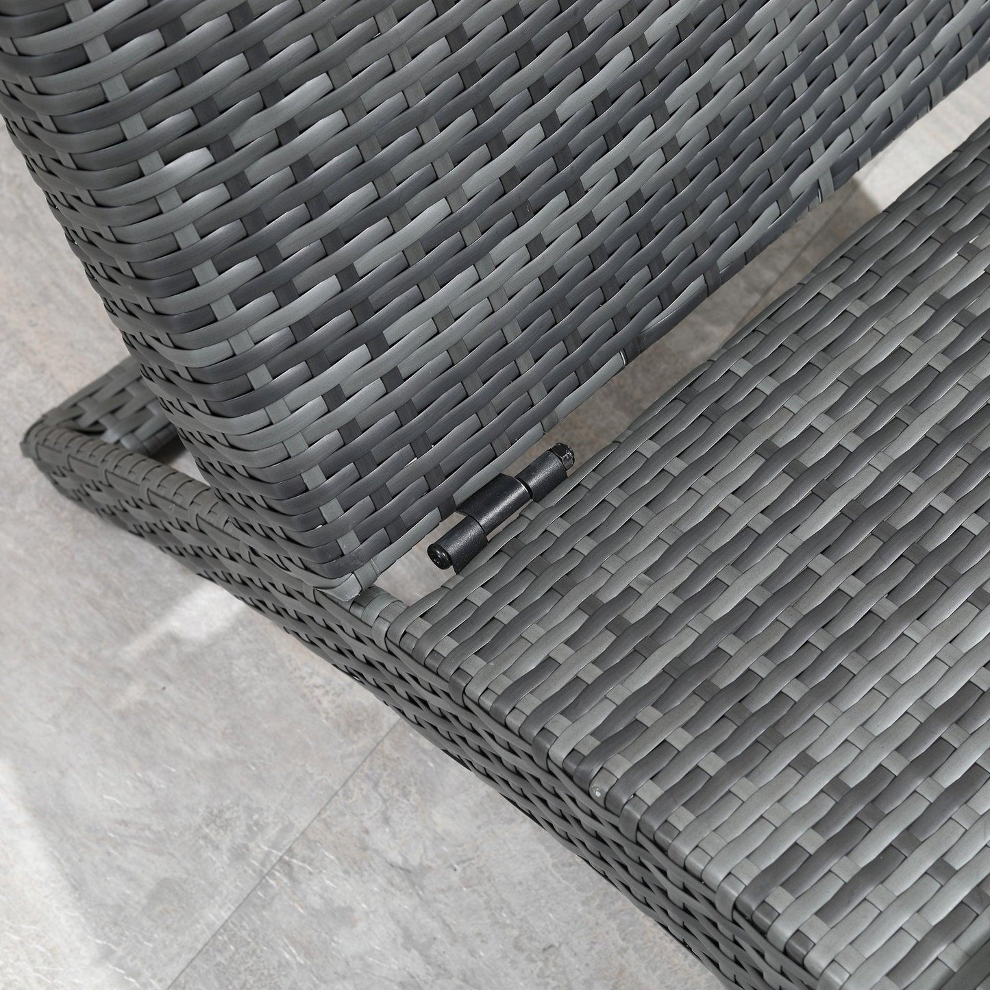 Outsunny Outdoor Grey Rattan Sun Lounger with Cushion - ALL4U RETAILER LTD