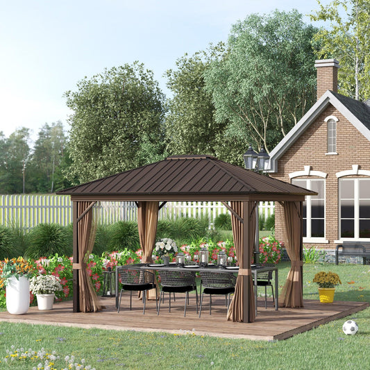 Outsunny Outdoor Hardtop Gazebo - 3.6 x 3m - ALL4U RETAILER LTD