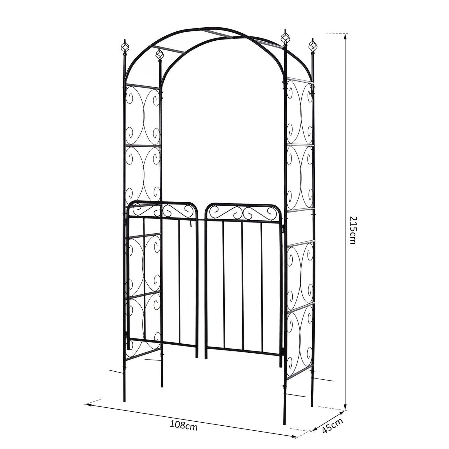 Outsunny Outdoor Metal Garden Archway - ALL4U RETAILER LTD