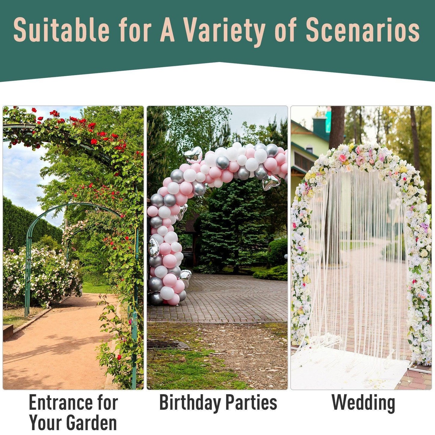 Outsunny Outdoor Metal Garden Archway - ALL4U RETAILER LTD