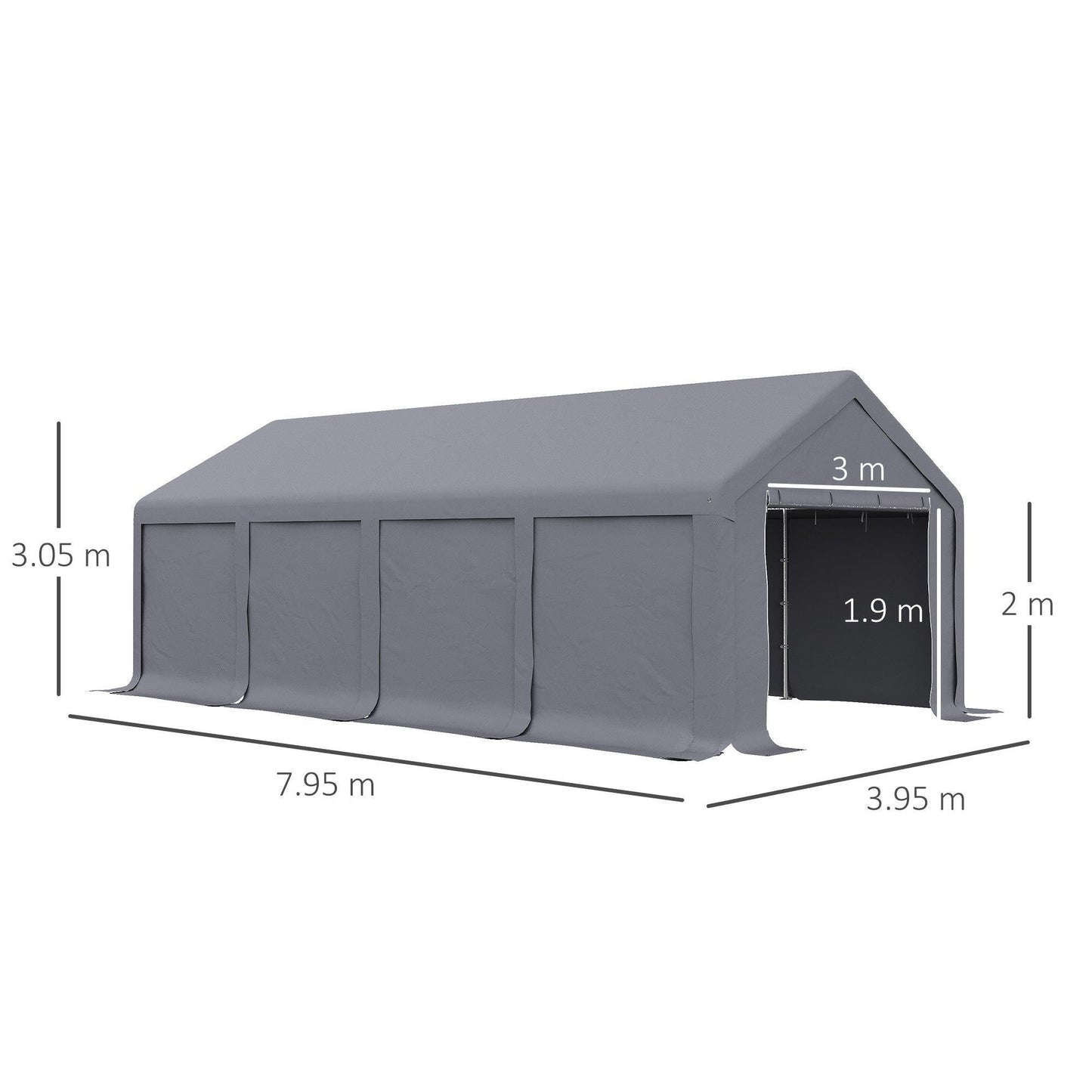 Outsunny Outdoor Party Canopy Tent - Dark Grey - ALL4U RETAILER LTD