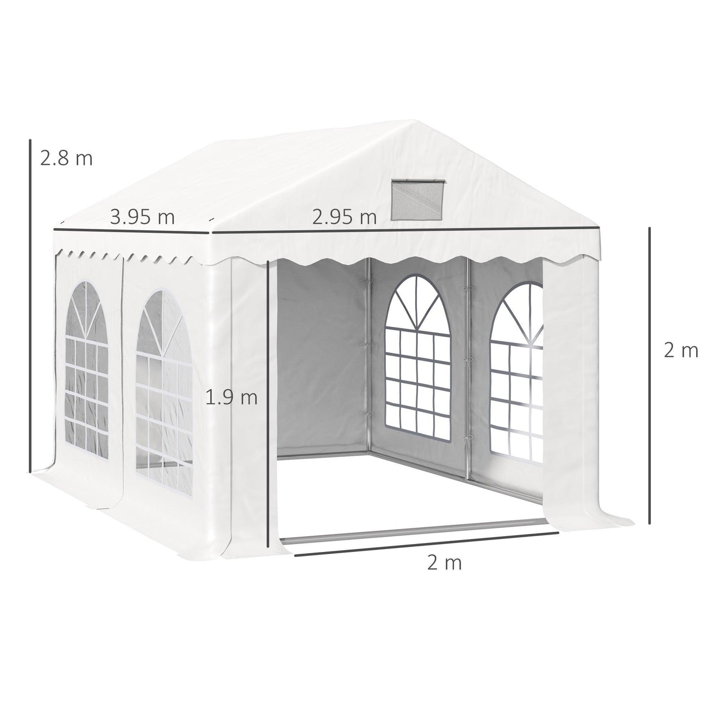 Outsunny Outdoor Party Tent with Removable Walls & Windows - ALL4U RETAILER LTD