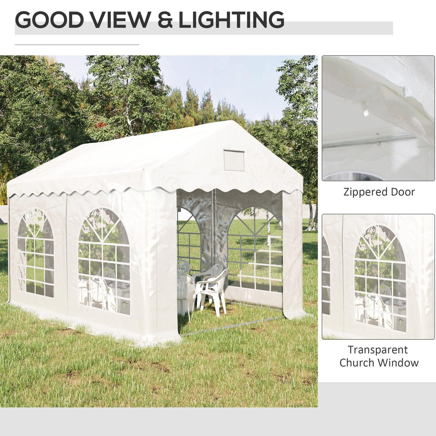 Outsunny Outdoor Party Tent with Removable Walls & Windows - ALL4U RETAILER LTD