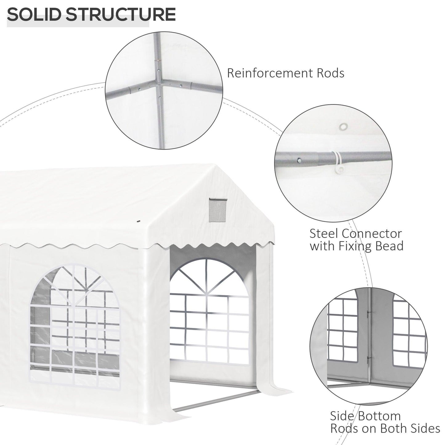 Outsunny Outdoor Party Tent with Removable Walls & Windows - ALL4U RETAILER LTD