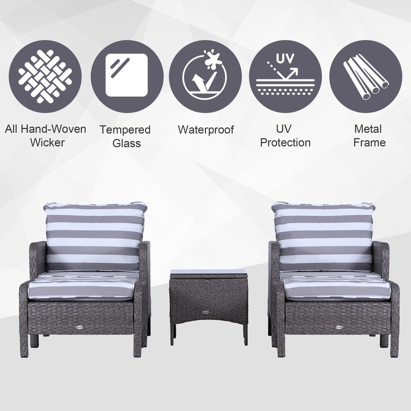 Outsunny Outdoor Rattan 2 Seater Garden Set - ALL4U RETAILER LTD