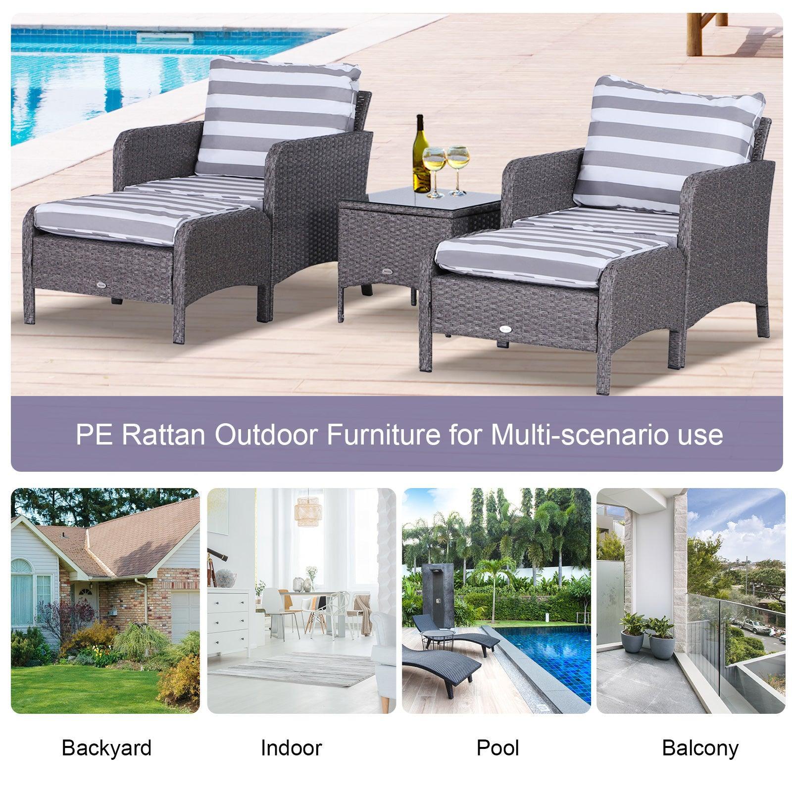 Outsunny Outdoor Rattan 2 Seater Garden Set - ALL4U RETAILER LTD