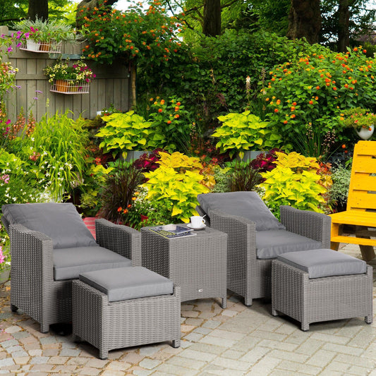 Outsunny Outdoor Rattan Patio Set - 2 Seater Lounge Sofa - ALL4U RETAILER LTD