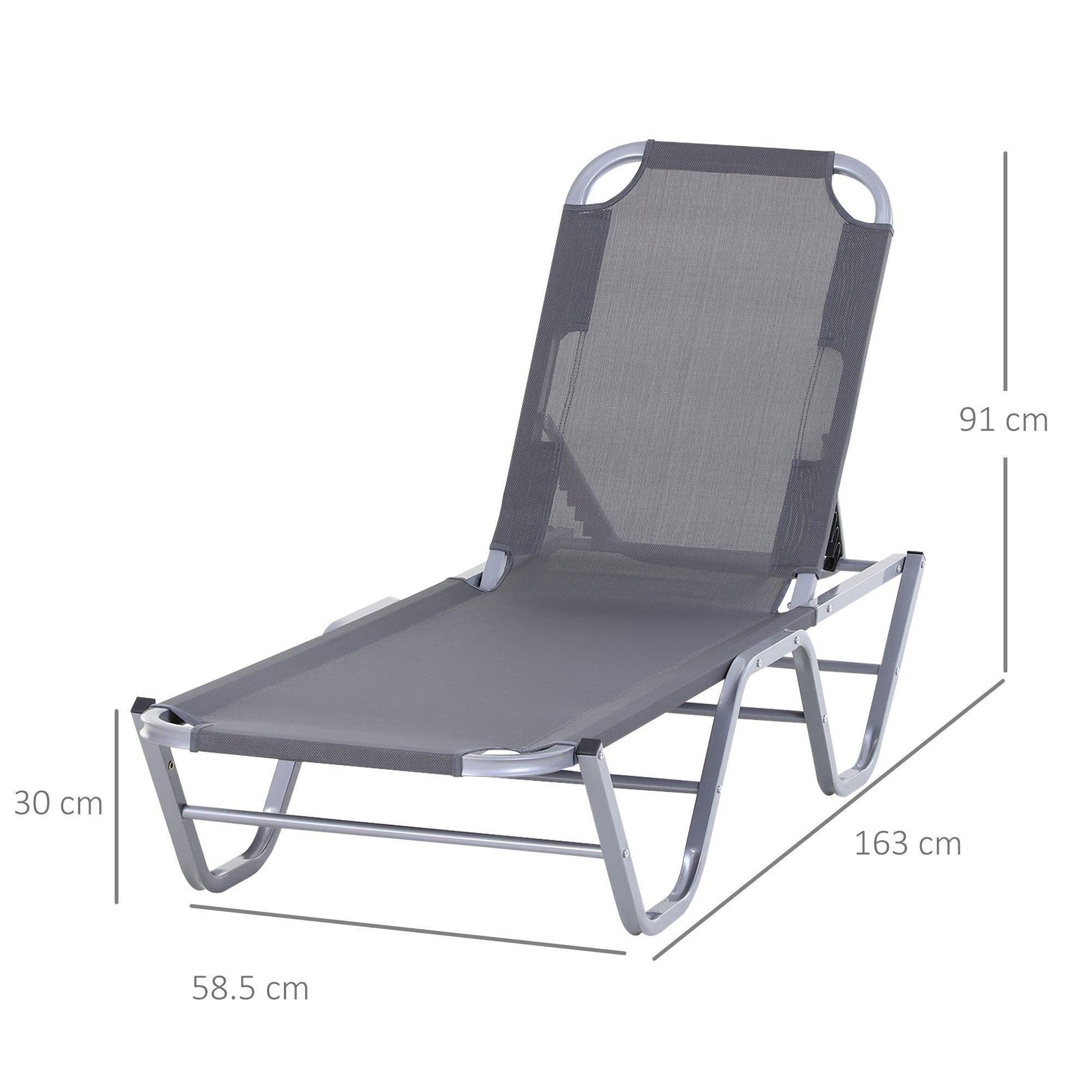 Outsunny Outdoor Recliner | Adjustable | Lightweight - ALL4U RETAILER LTD