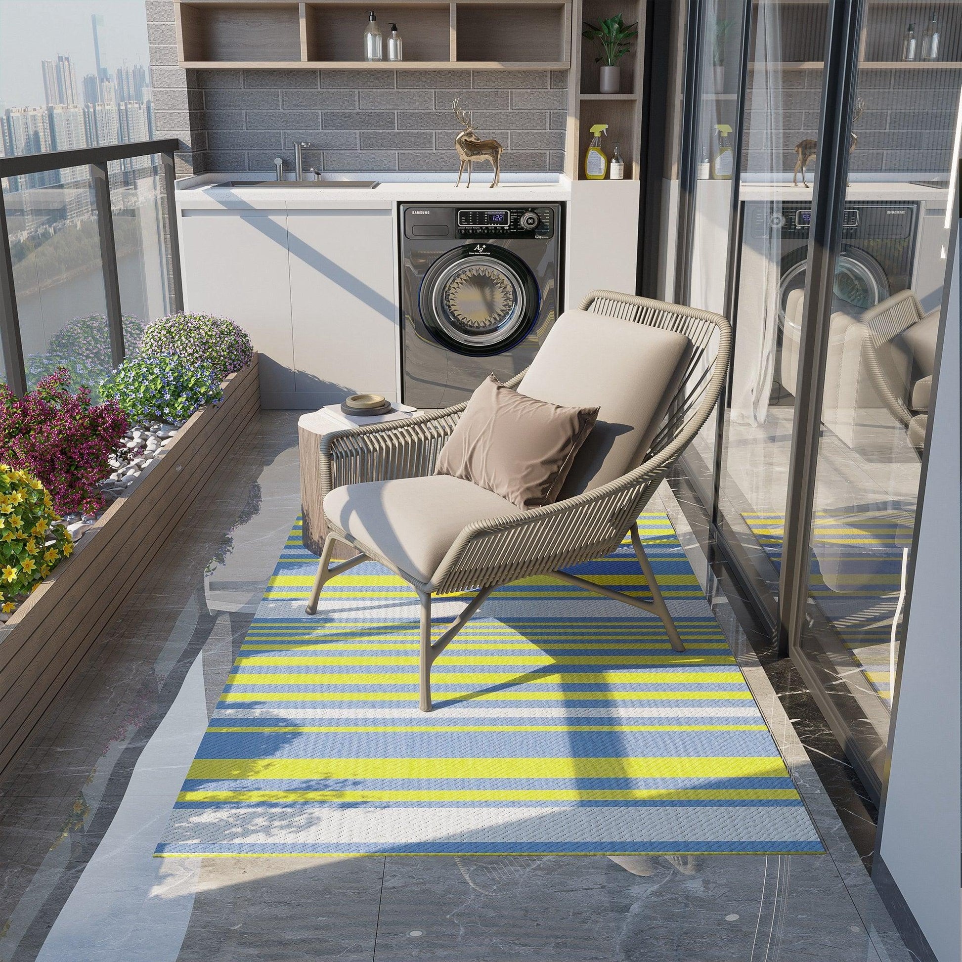 Outsunny Outdoor Reversible Rug - Waterproof & Lightweight - ALL4U RETAILER LTD