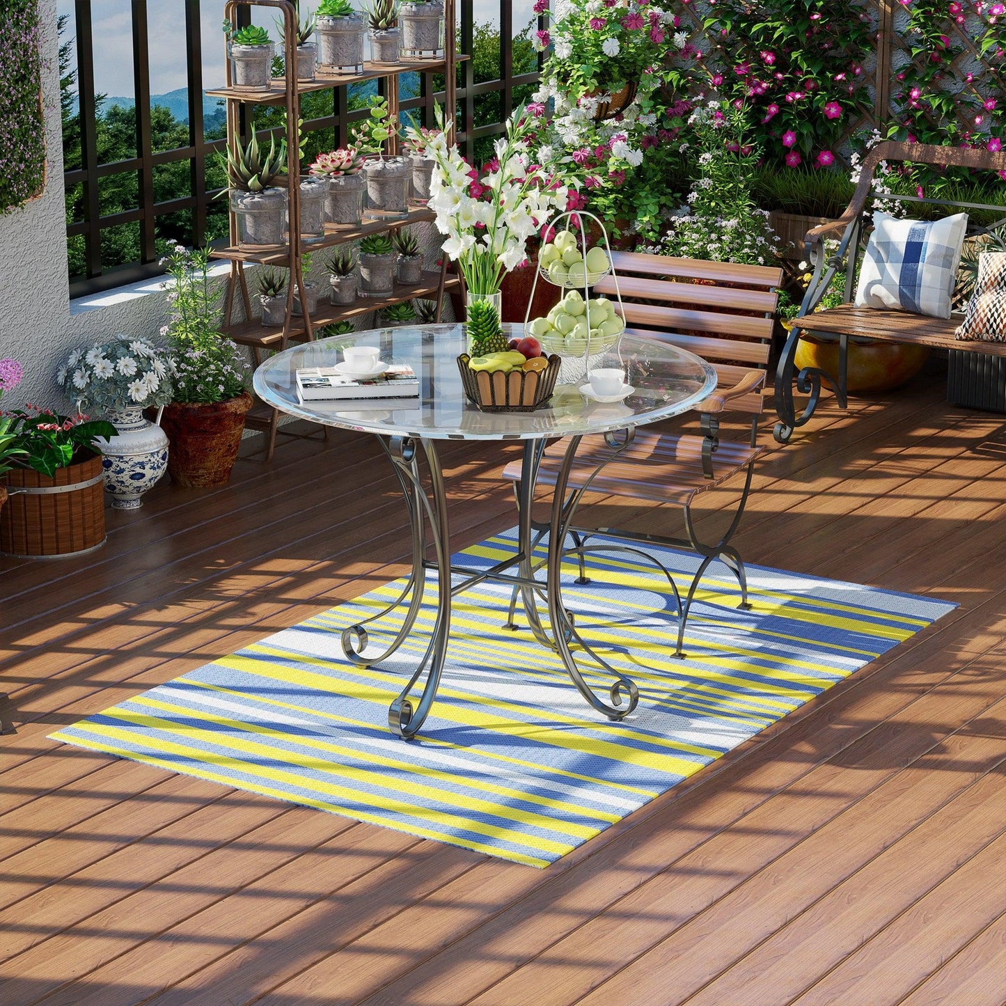 Outsunny Outdoor Reversible Rug - Waterproof & Lightweight - ALL4U RETAILER LTD