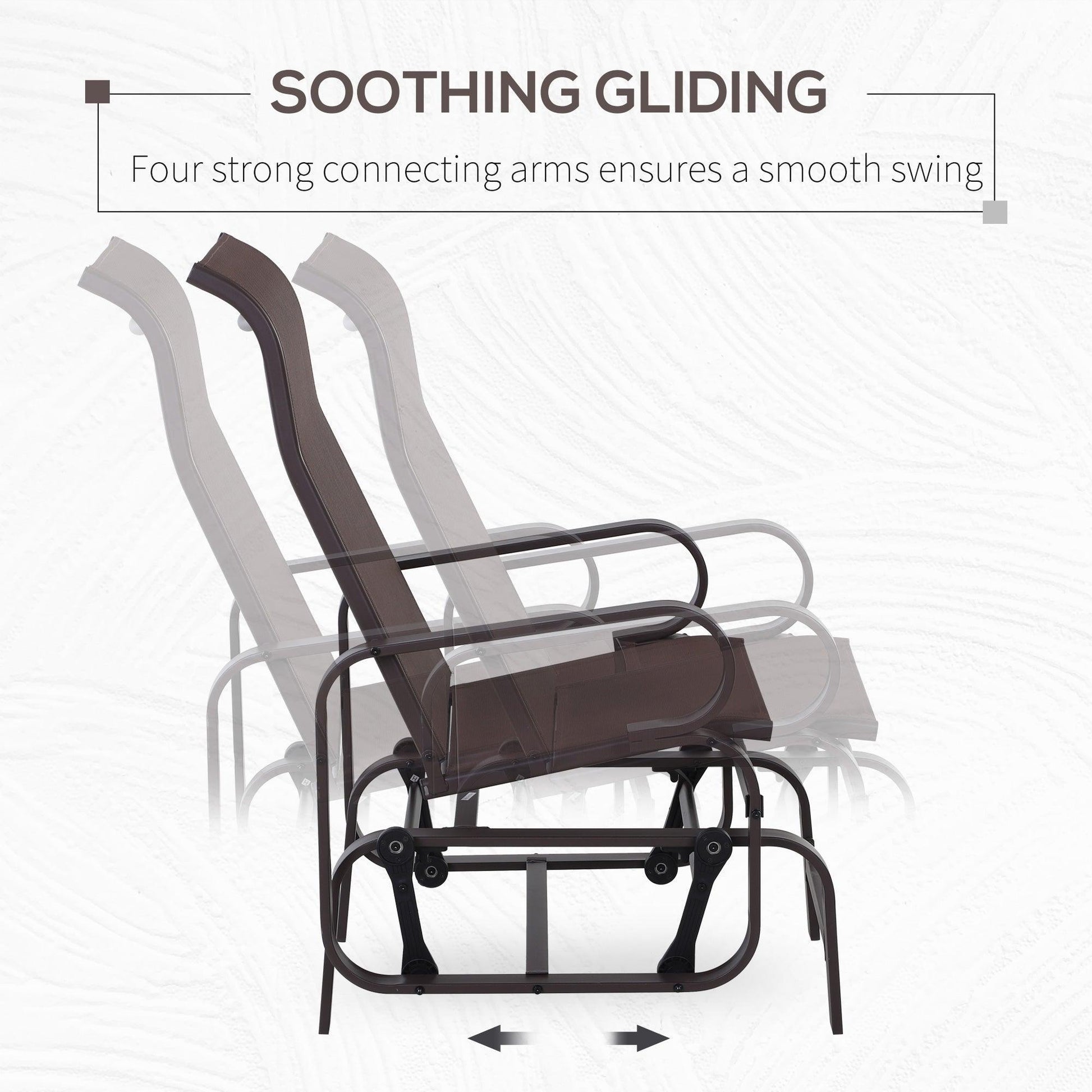 Outsunny Outdoor Rocking Chair: Comfortable Swing for Patio - ALL4U RETAILER LTD