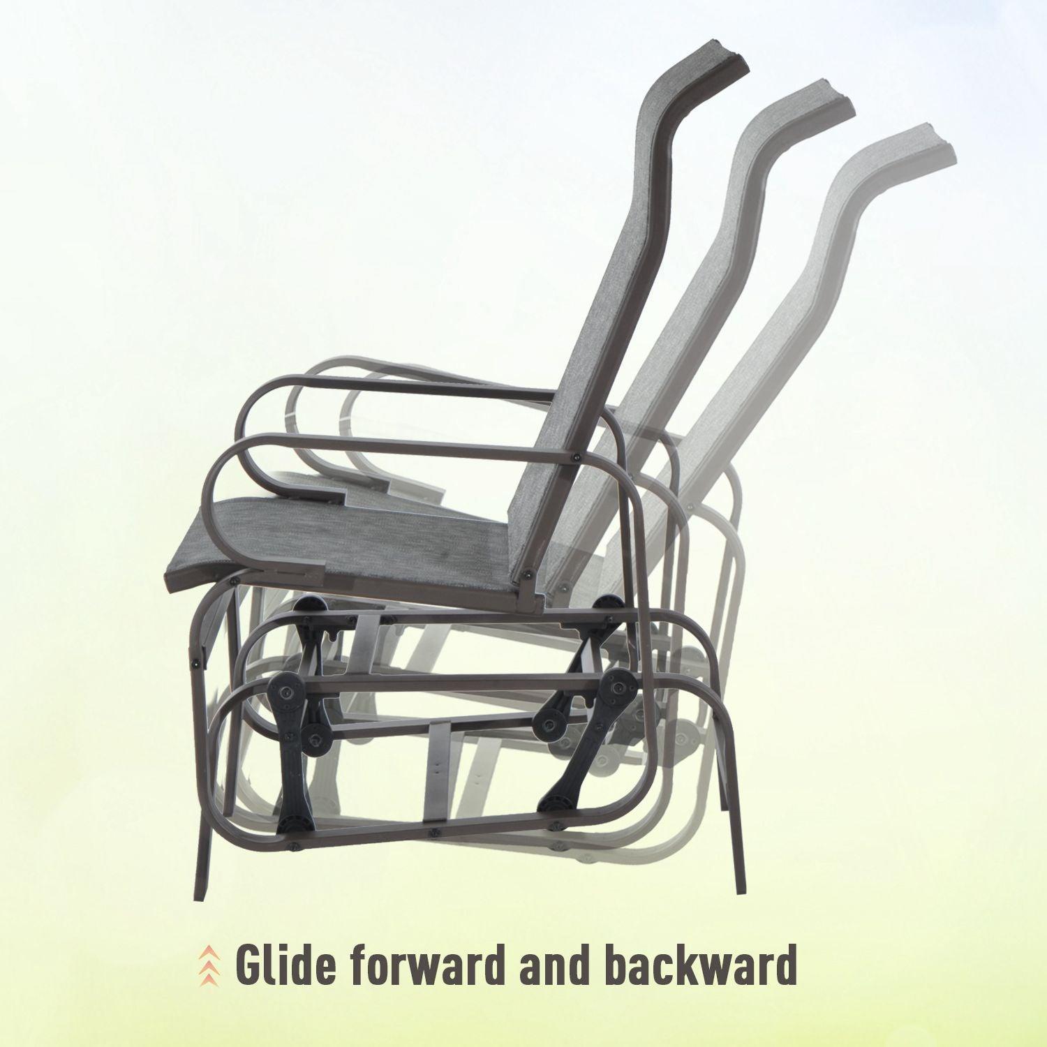 Outsunny Outdoor Rocking Chair with Metal Frame for Patio, Backyard - ALL4U RETAILER LTD