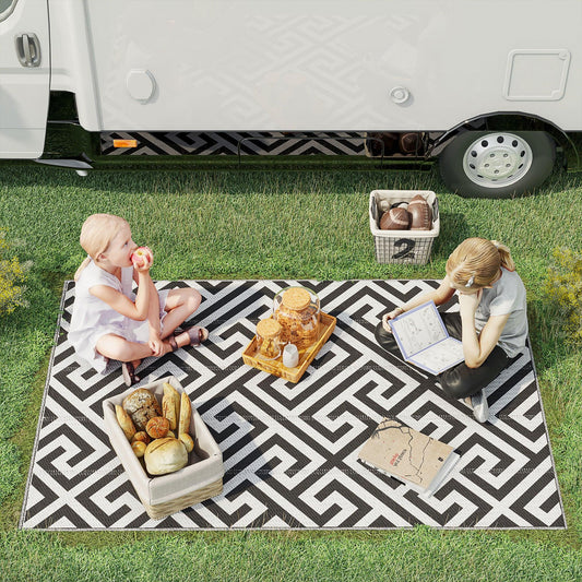 Outsunny Outdoor Rug Reversible Mat - Portable & Stylish - ALL4U RETAILER LTD