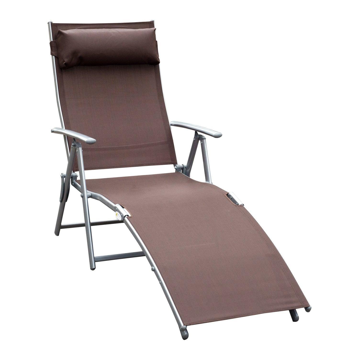 Outsunny Outdoor Sun Lounger Reclining Chair - Adjustable and Foldable - ALL4U RETAILER LTD