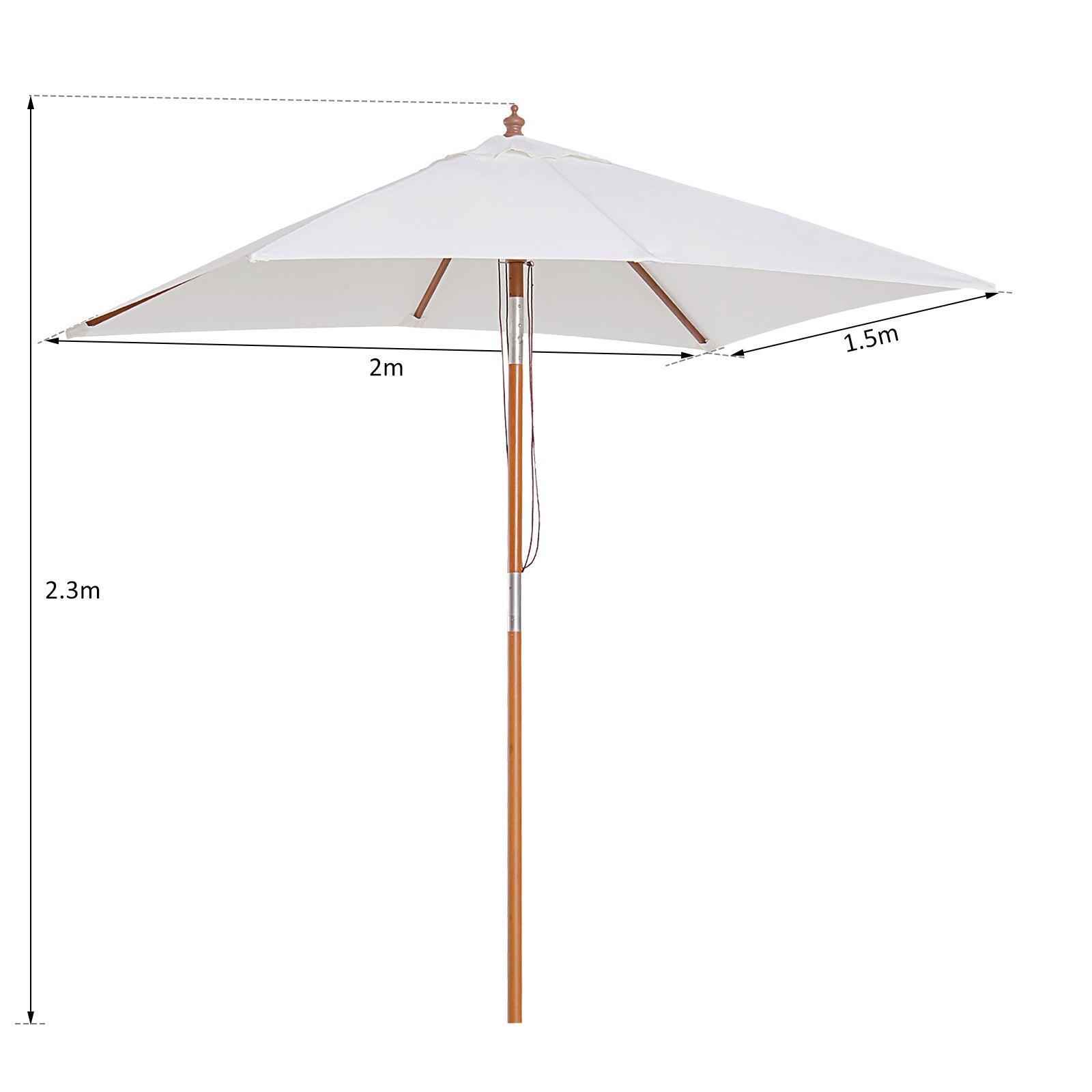 Outsunny Outdoor Sun Umbrella with Tilt Mechanism - Cream White - ALL4U RETAILER LTD