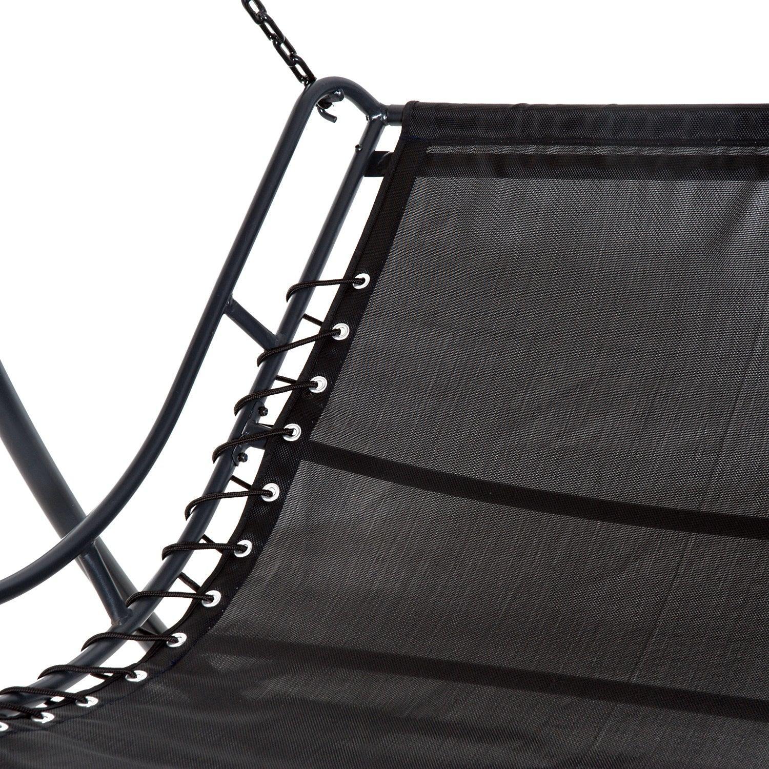 Outsunny Outdoor Swing Chair Double Hammock with Canopy - Grey - ALL4U RETAILER LTD