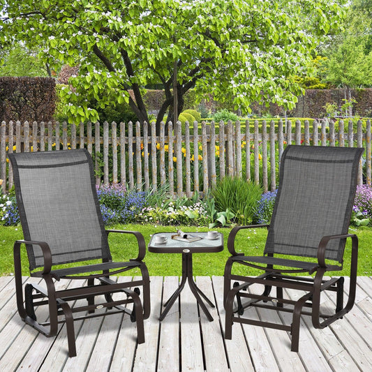 Outsunny Outdoor Swing Chair Set with Tea Table - Patio Furniture - ALL4U RETAILER LTD