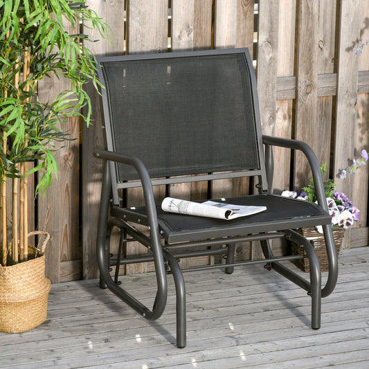 Outsunny Outdoor Swing Chair with Mesh Seat, Steel Frame| Dark Grey - ALL4U RETAILER LTD