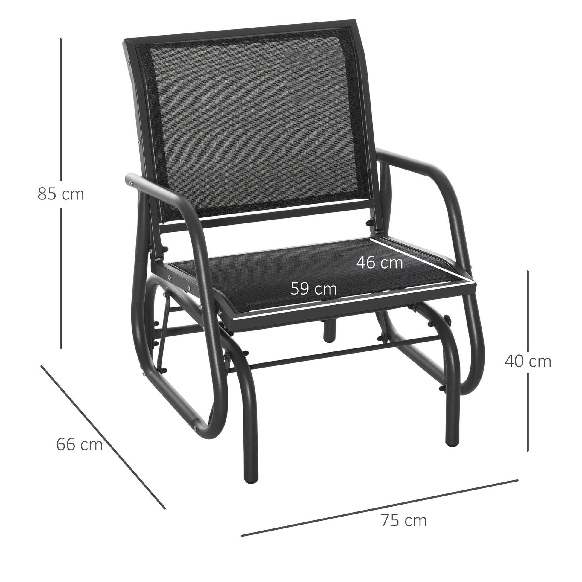 Outsunny Outdoor Swing Chair with Mesh Seat, Steel Frame| Dark Grey - ALL4U RETAILER LTD
