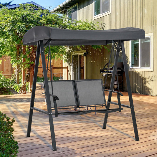 Outsunny Outdoor Swing Seat with Adjustable Canopy - ALL4U RETAILER LTD