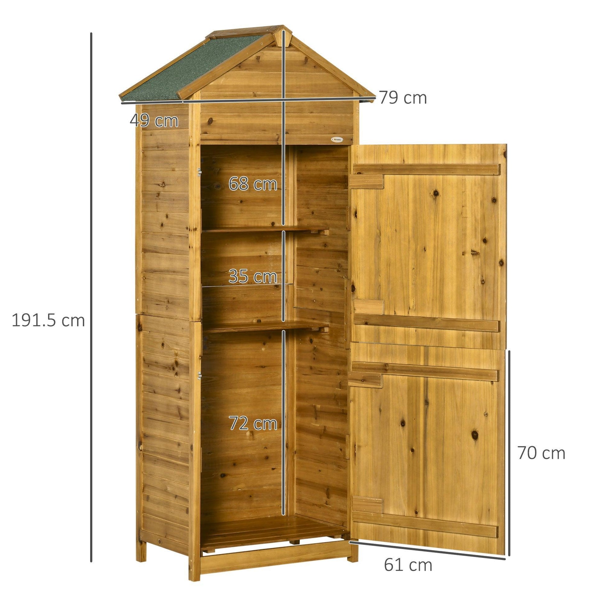 Outsunny Outdoor Utility Cabinet, Wooden Garden Shed - ALL4U RETAILER LTD