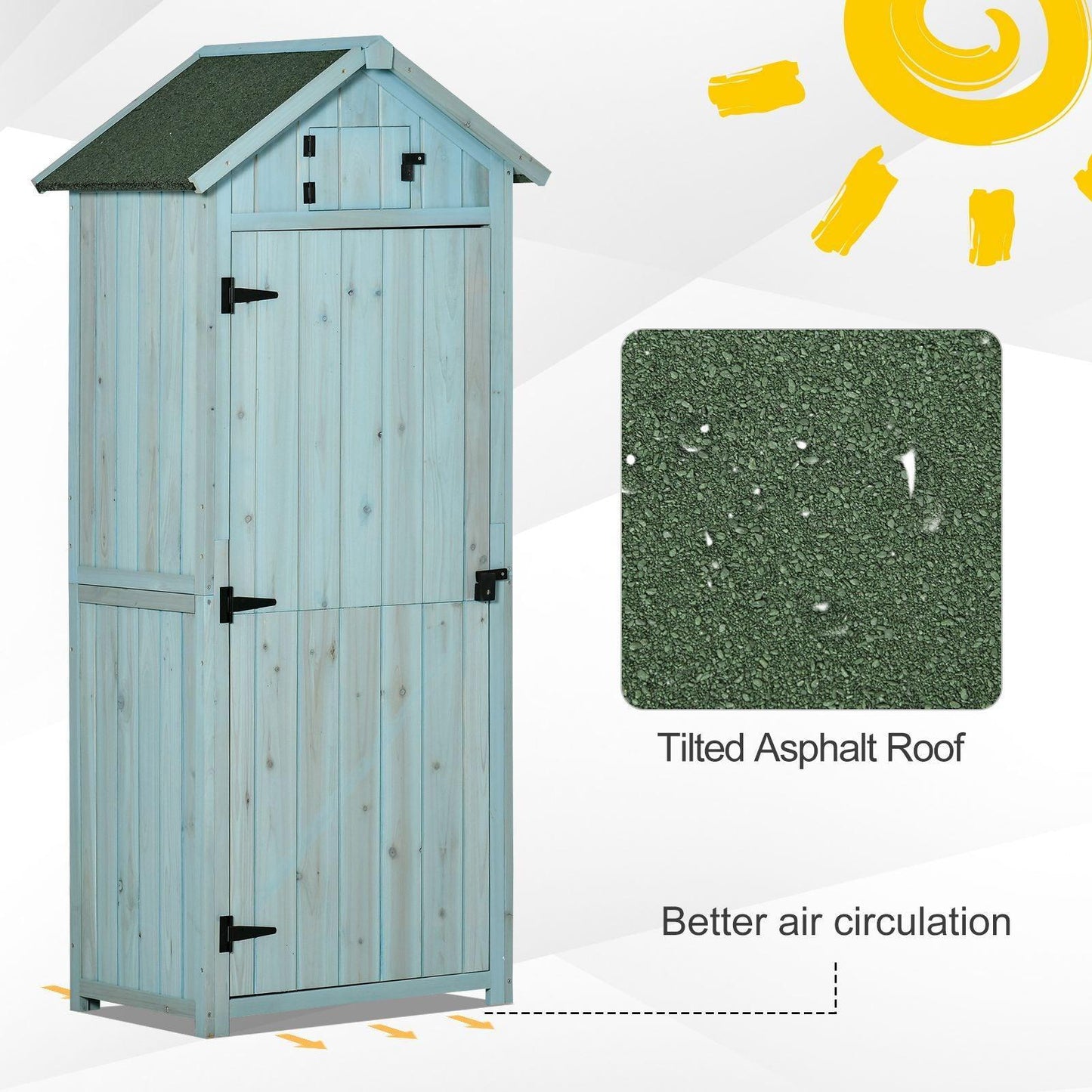 Outsunny Outdoor Utility Storage Cabinet - Blue - ALL4U RETAILER LTD