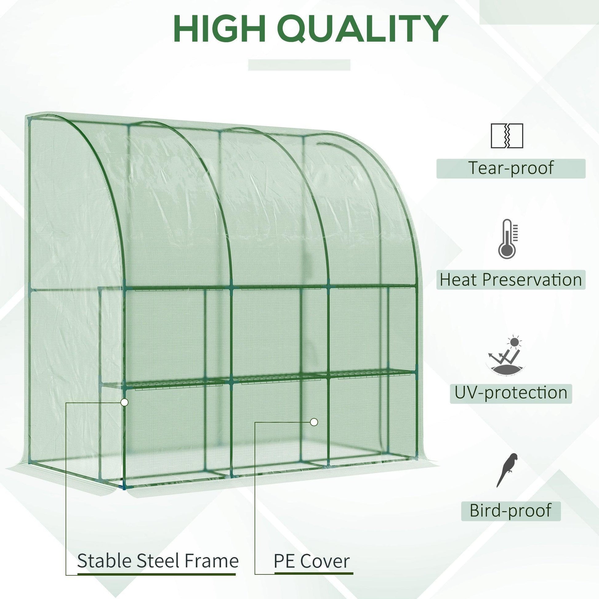 Outsunny Walk-In Greenhouse: 60x120x215cm with Roll-up Door - ALL4U RETAILER LTD