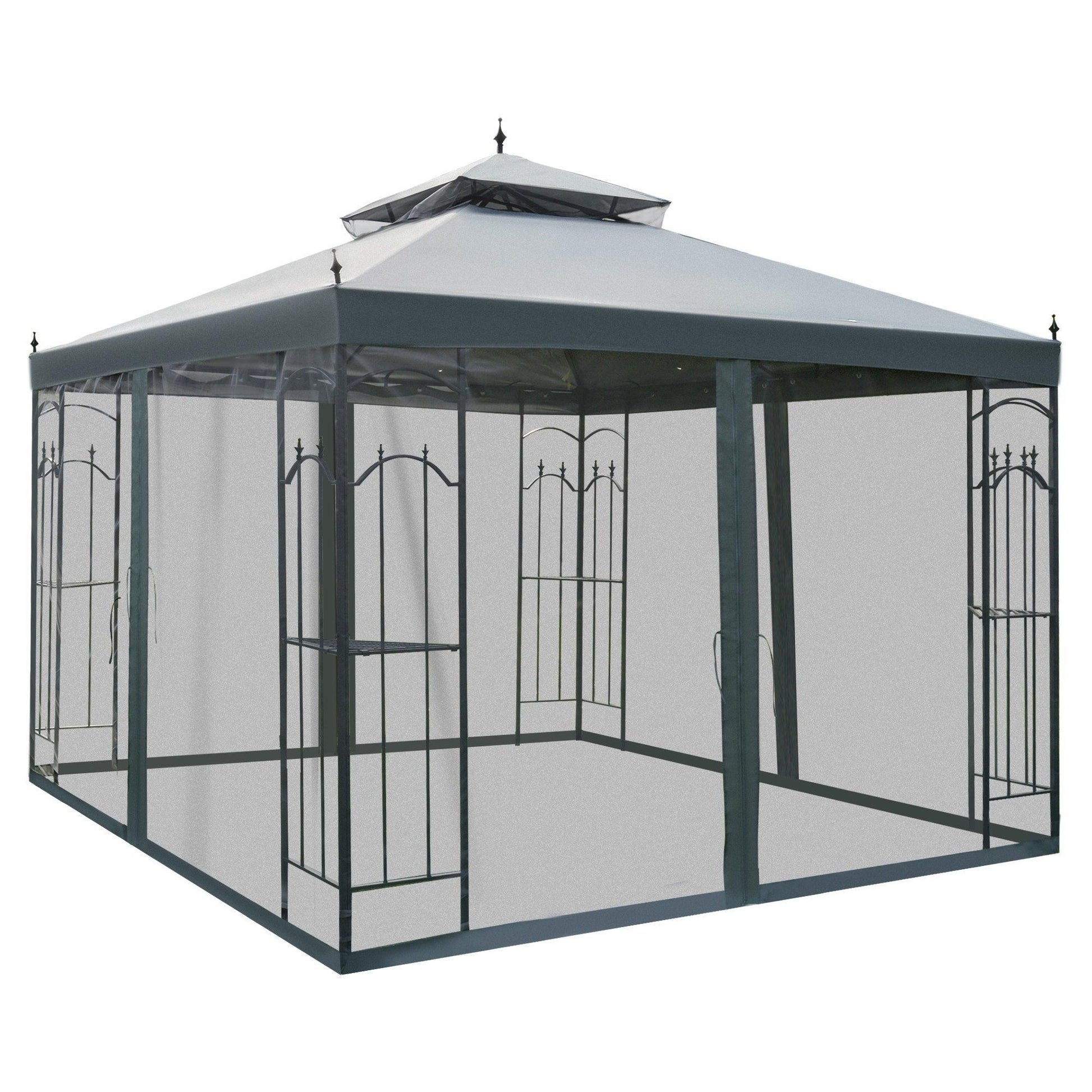 Outsunny Outdoor Wedding Gazebo- Grey - ALL4U RETAILER LTD