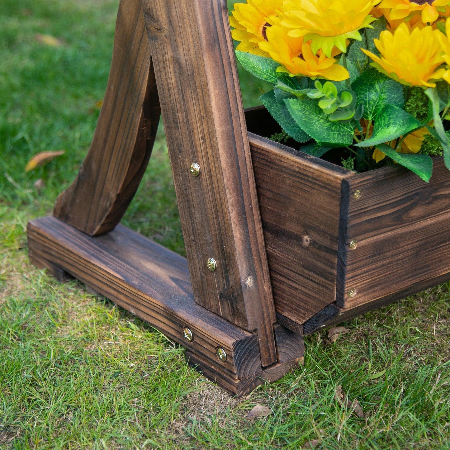 Outsunny Outdoor Wooden Flower Rack - 3-Tier Vertical Garden Stand - ALL4U RETAILER LTD