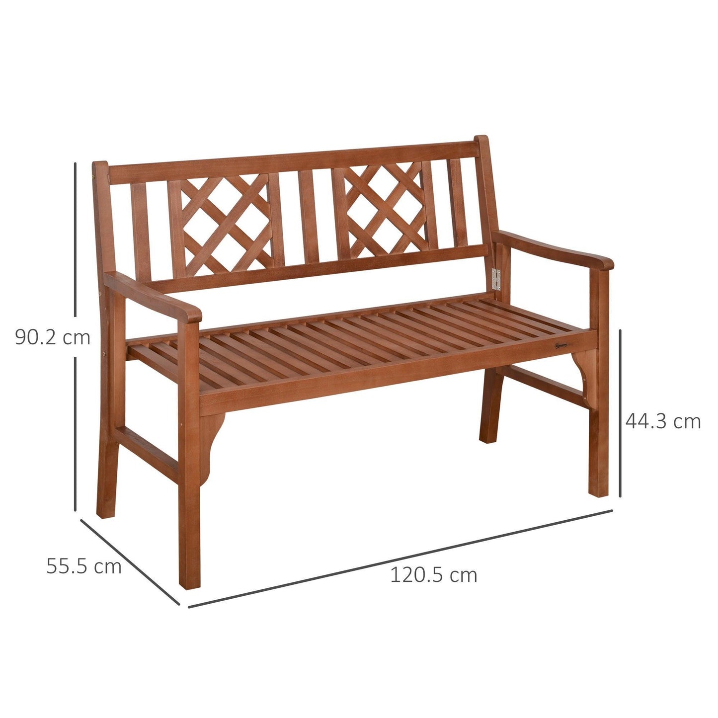 Outsunny Outdoor Wooden Loveseat Bench, Brown - ALL4U RETAILER LTD