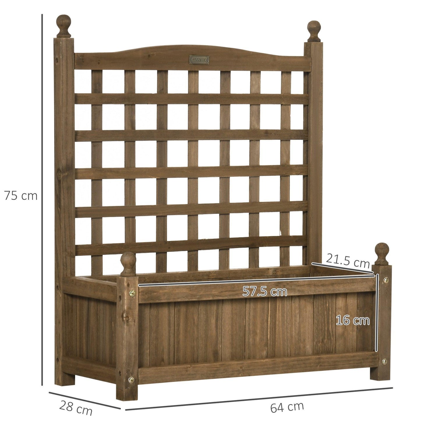 Outsunny Outsunny Wood Raised Garden Planter with Trellis - ALL4U RETAILER LTD