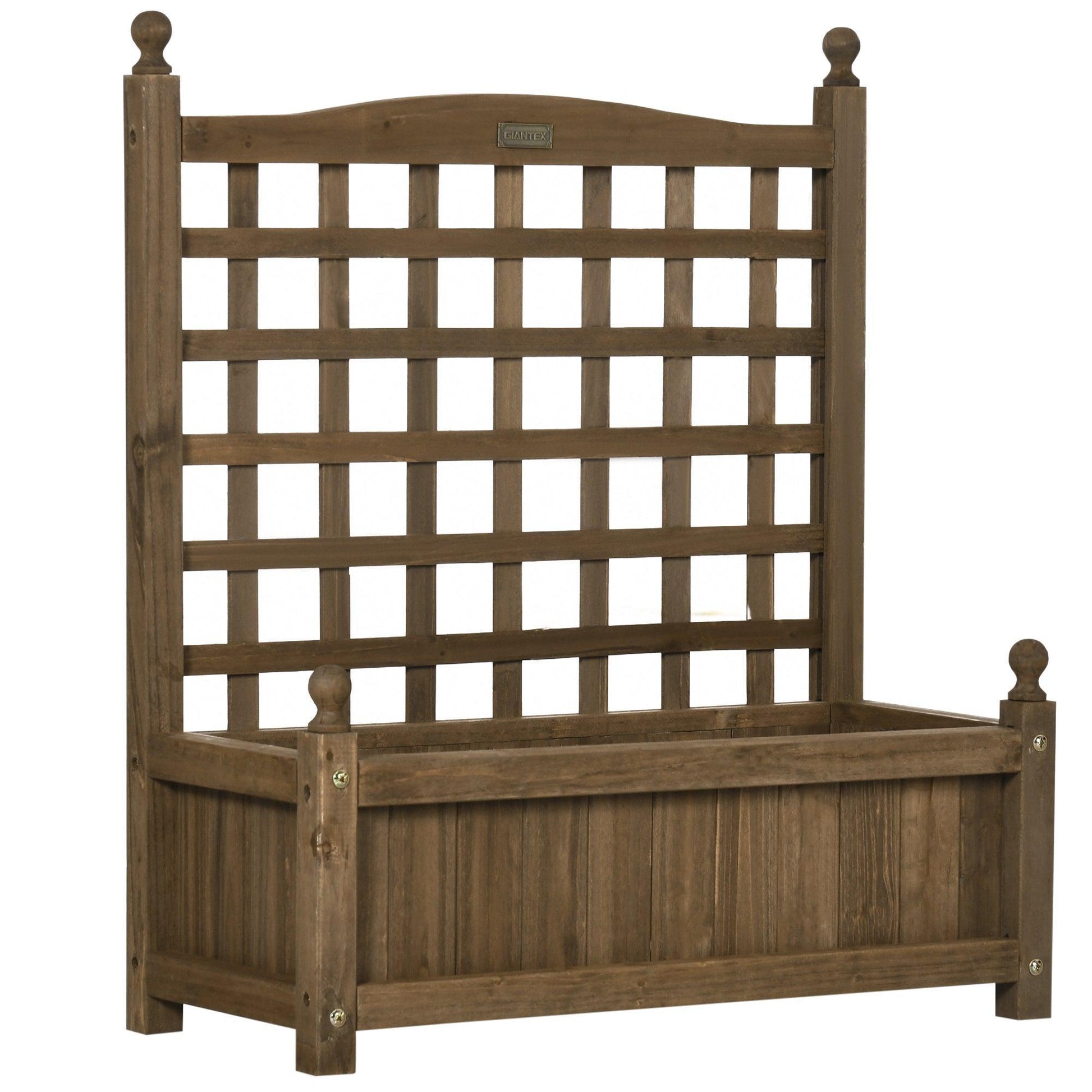 Outsunny Outsunny Wood Raised Garden Planter with Trellis - ALL4U RETAILER LTD