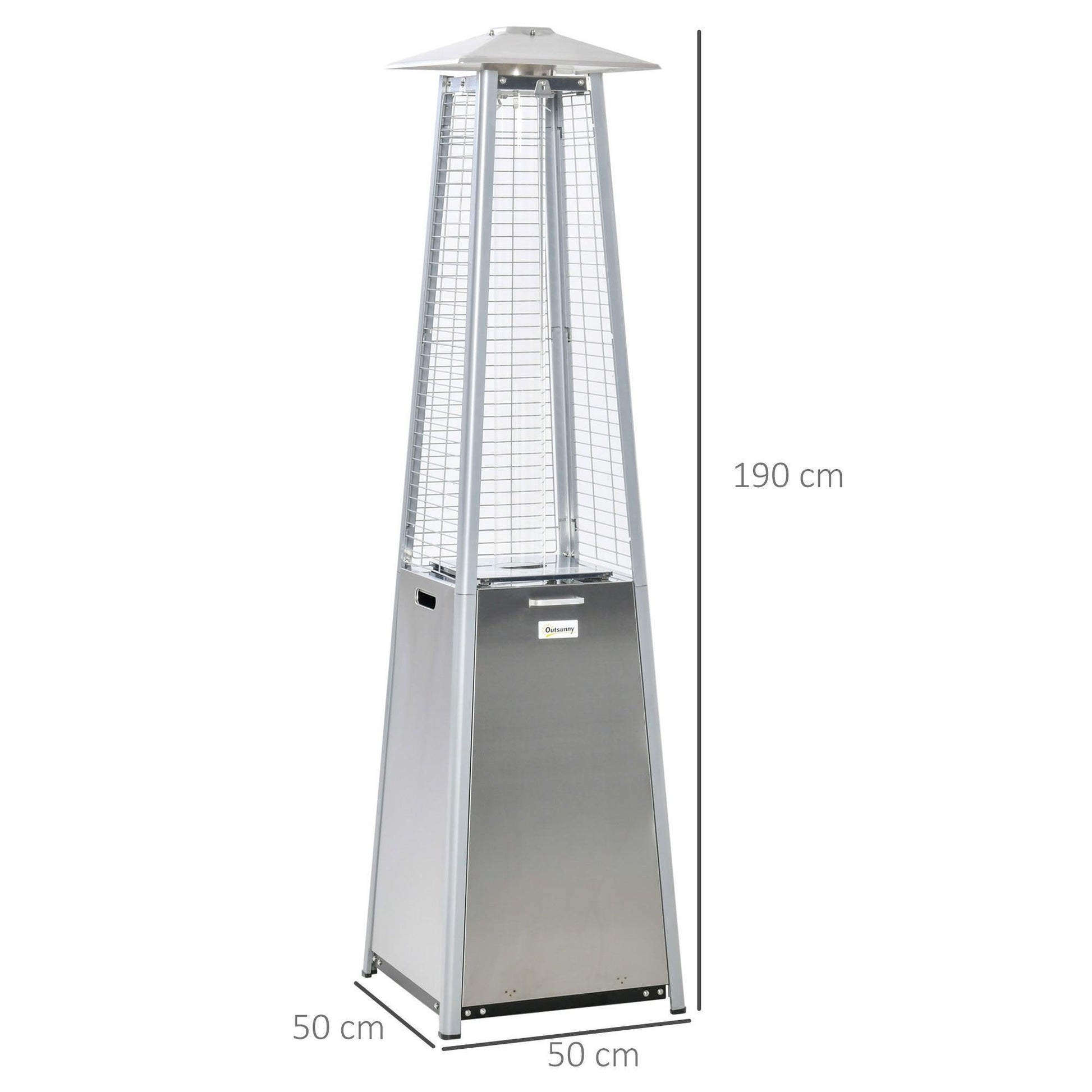 Outsunny Patio Gas Heater with Wheels - 11.2KW - ALL4U RETAILER LTD