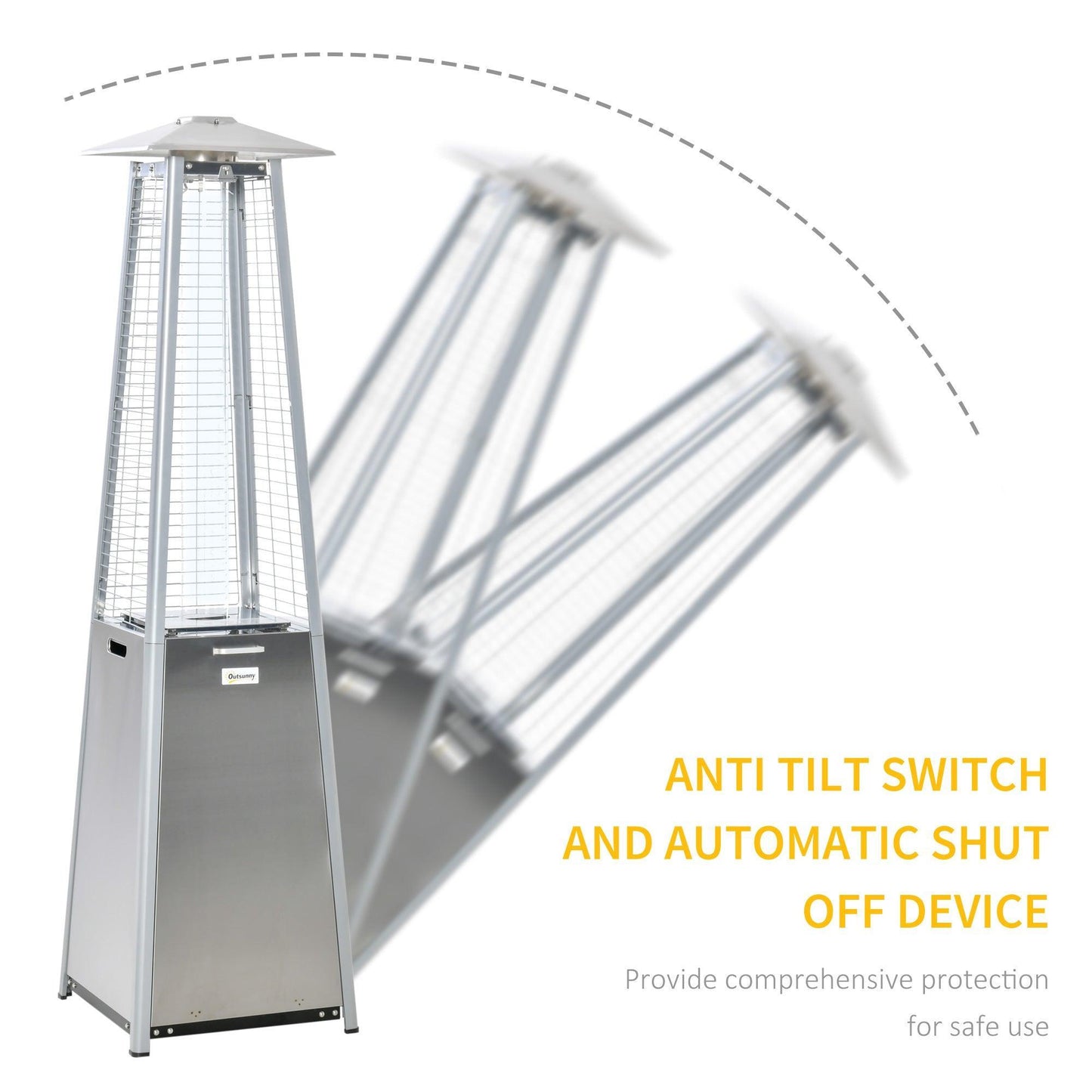 Outsunny Patio Gas Heater with Wheels - 11.2KW - ALL4U RETAILER LTD