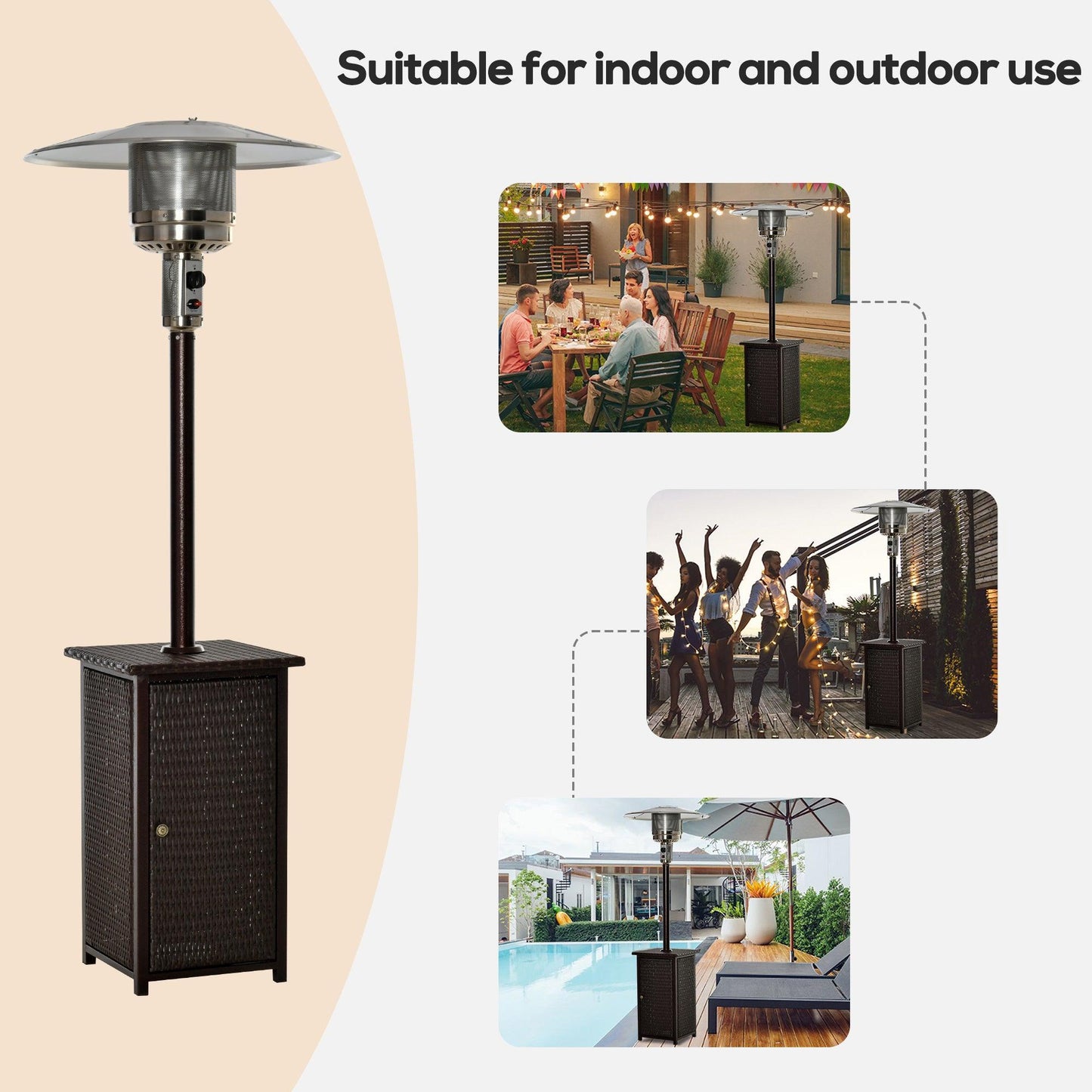 Outsunny Patio Heater - 12KW Freestanding Outdoor Heating - ALL4U RETAILER LTD