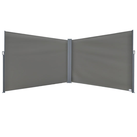 Outsunny Patio Retractable Double-Sided Fence for Privacy - ALL4U RETAILER LTD