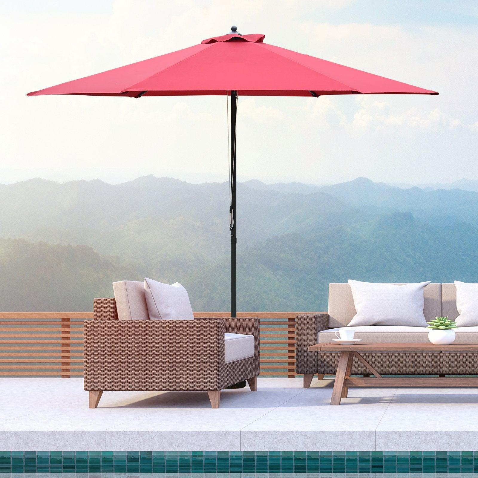 Outsunny Patio Umbrella - 2.8m Wine Red - ALL4U RETAILER LTD